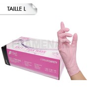 Gants Nitrile Pink Wave L