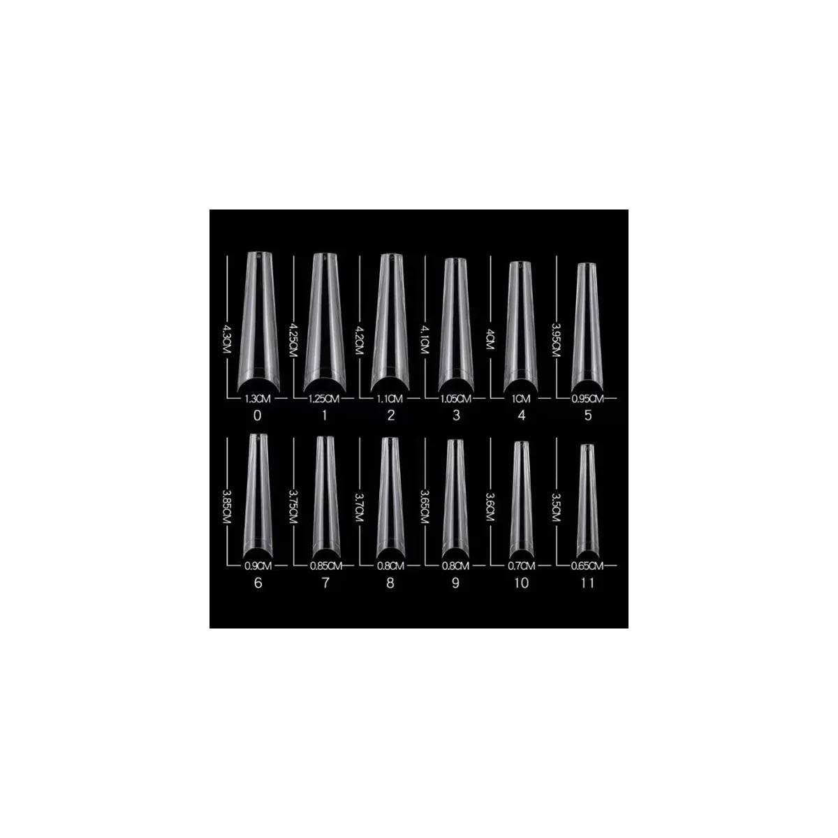 Tips Coffin XXL Clear Taille 0 (50pcs)