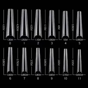 Tips Coffin XXL Clear Taille 0 (50pcs) Tips Coffin XXL Clear Taille 0 (50pcs)