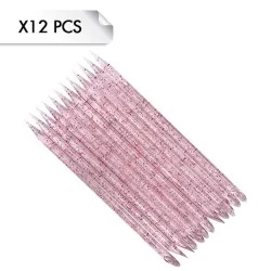 Repousses Cuticules Plastique Glitter Pink x12