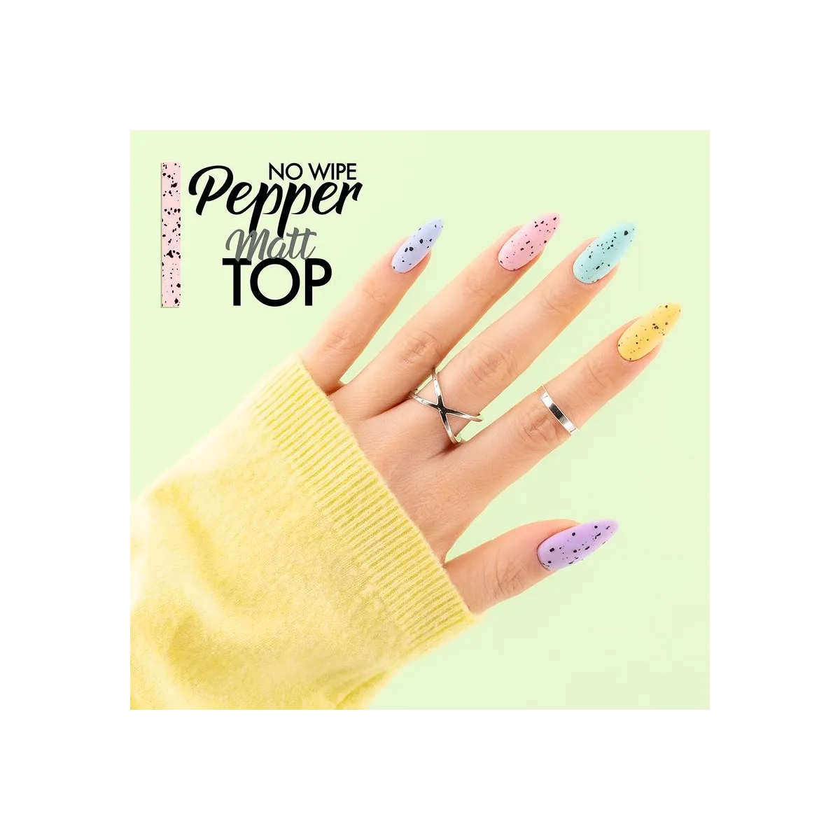 Gel Polish Top No Wipe Matt Pepper 8ml
