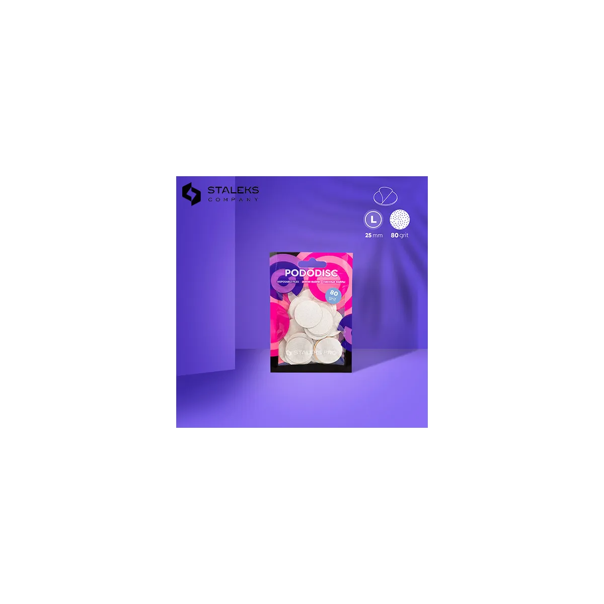 Recharge Pododisc L feuilles blanches grain 80 (50pcs) Staleks