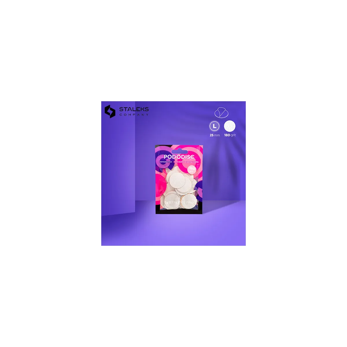 Recharge Pododisc L feuilles blanches grain 180 (50pcs) Staleks