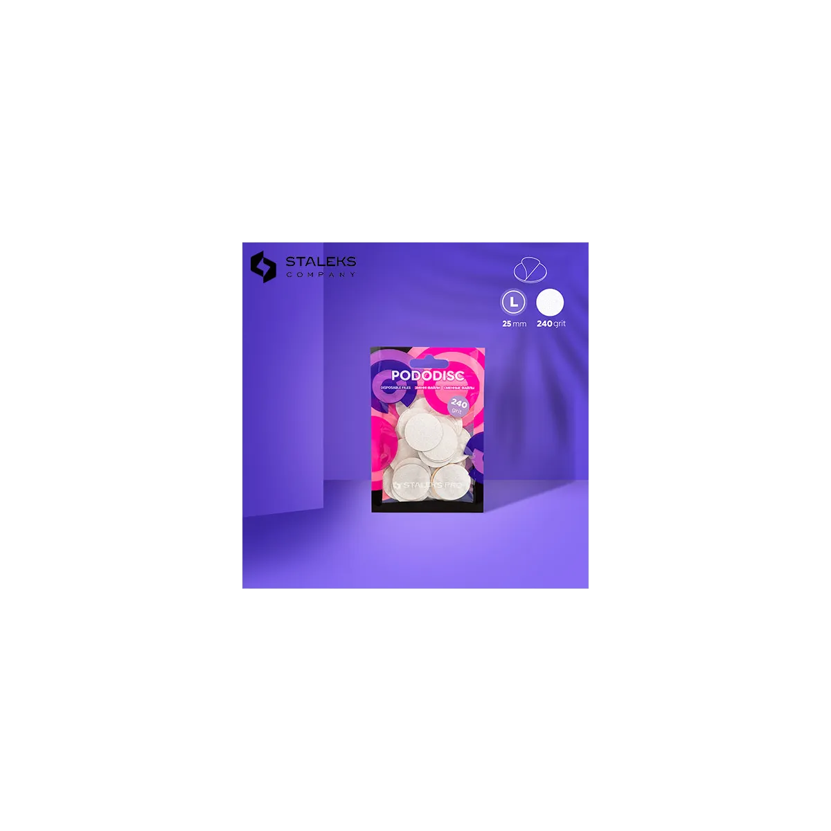 Recharge Pododisc L feuilles blanches grain 240 (50pcs) Staleks