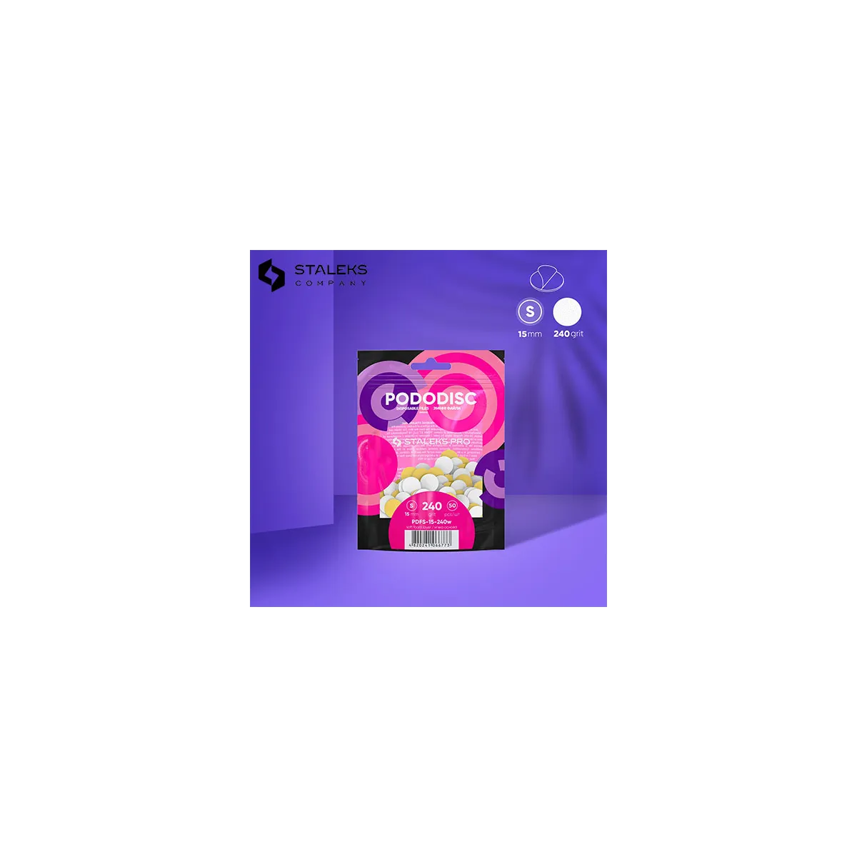 Recharge Pododisc S feuilles blanches grain 240 (50pcs) Staleks