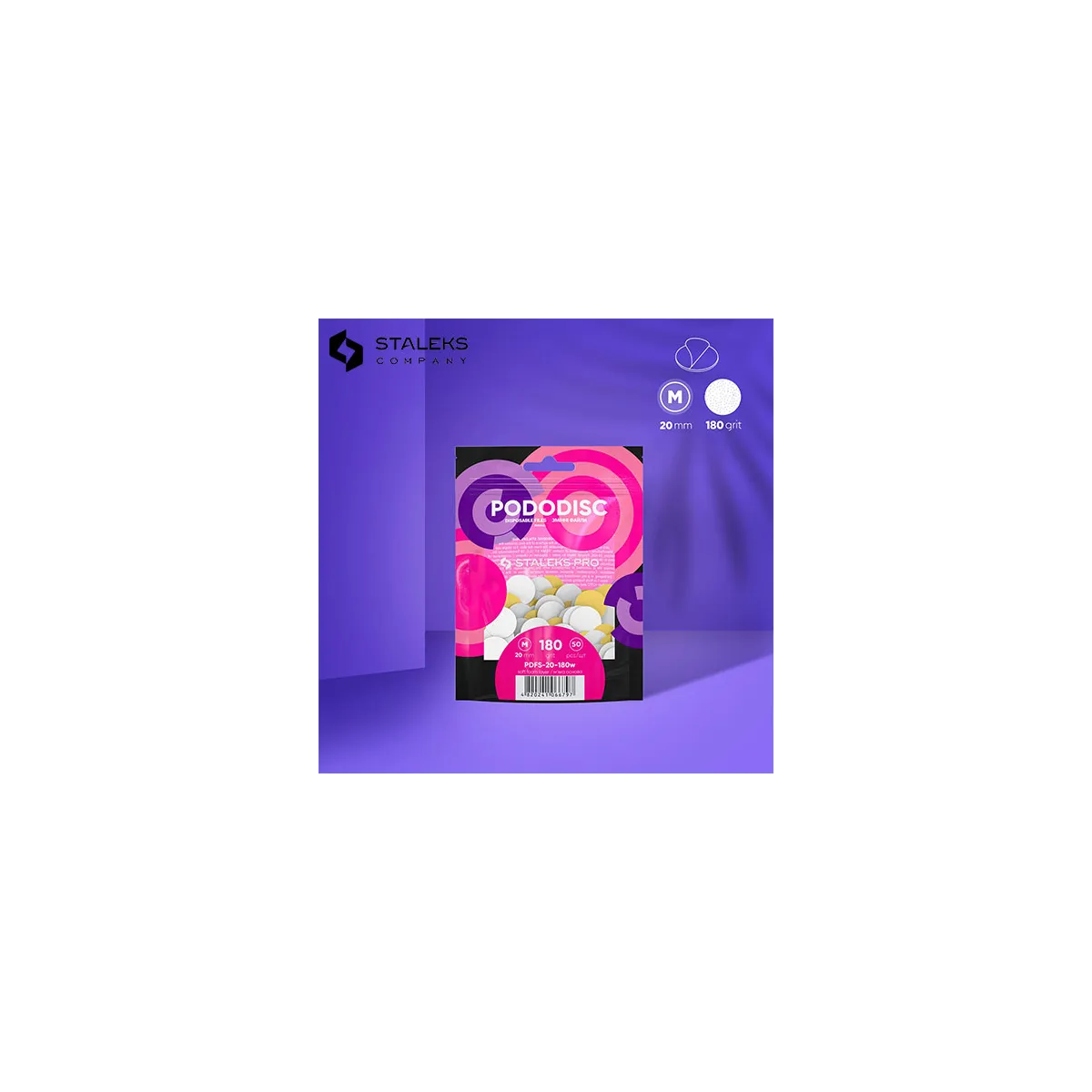 Recharge Pododisc M feuilles blanches grain 180 (50pcs) Staleks