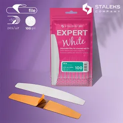 Limes Rigides Jetables Blanches Halfmoon Grain 100 (50pcs) Staleks