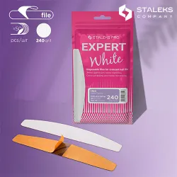 Limes Rigides Jetables Blanches Halfmoon Grain 240 (50pcs) Staleks