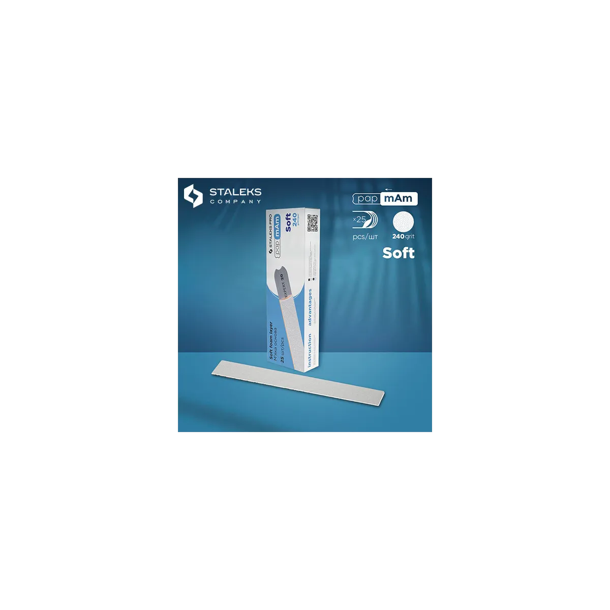 Limes Souples Jetables Blanches Straight Grain 240 (25pcs) Staleks