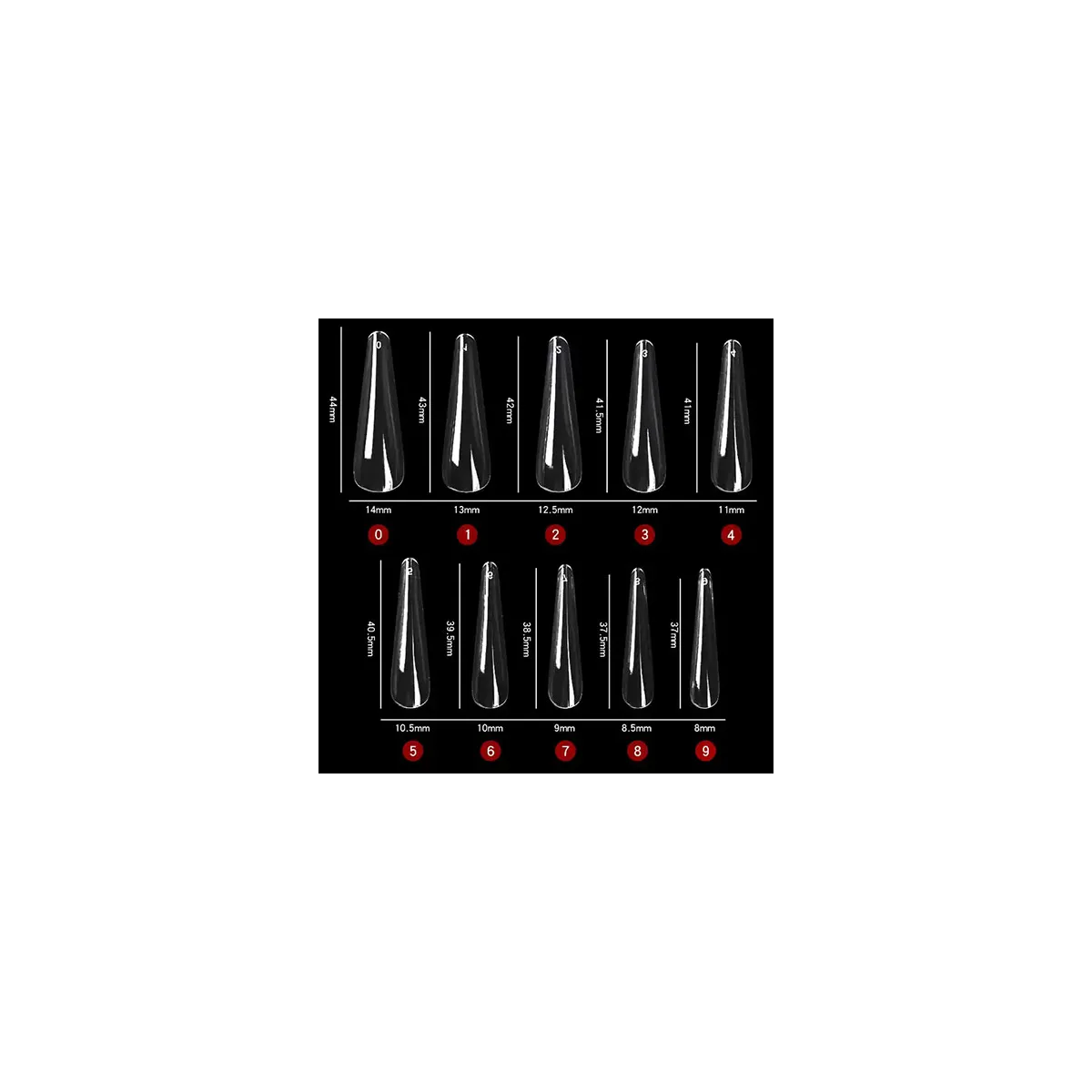 Amande Russe Tips Clear (Sachet 500pcs)