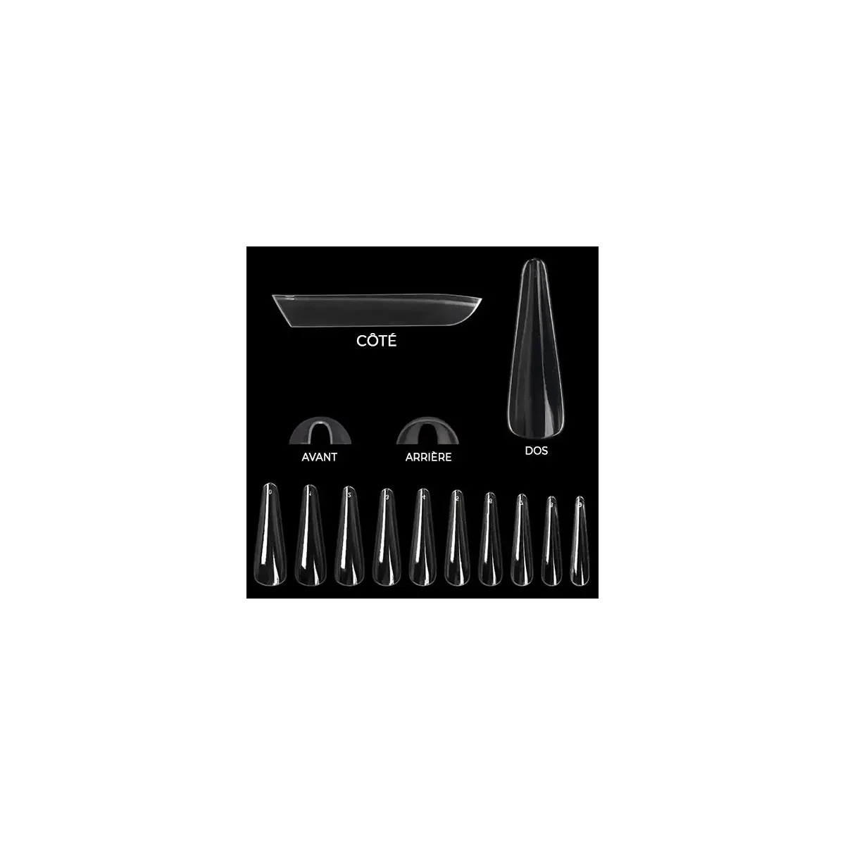 Amande Russe Tips Clear (Sachet 500pcs)