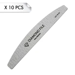 Diamond File Half Moon Zebra 80/80 (x10pcs)