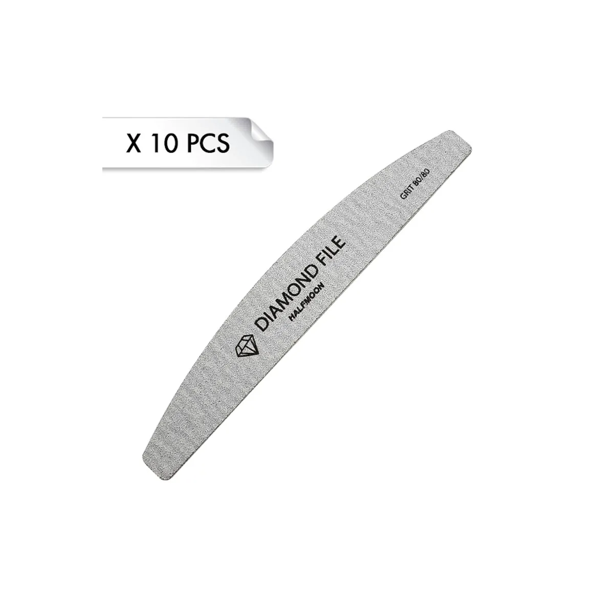 Diamond File Half Moon Zebra 80/80 (x10pcs)