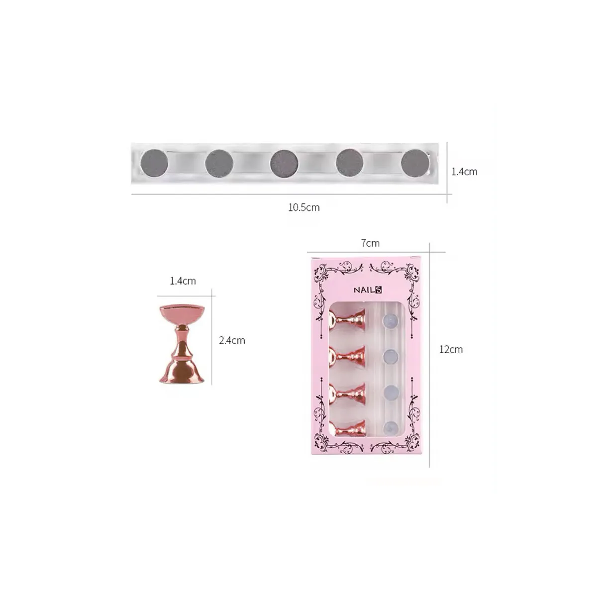 Supports Capsules Aimantés Rose Gold 5pcs