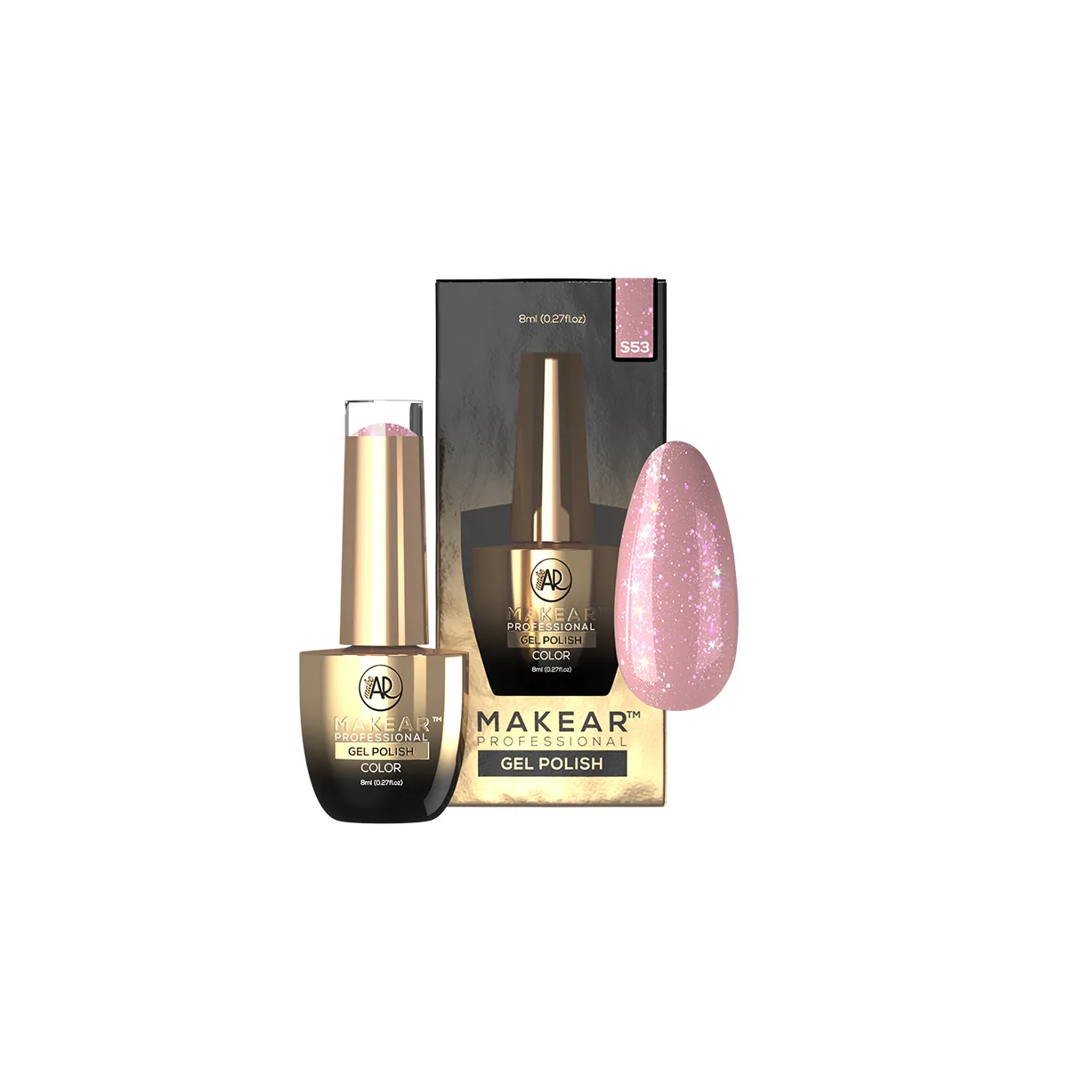 Gel Polish Premium Glitter S53Famous One