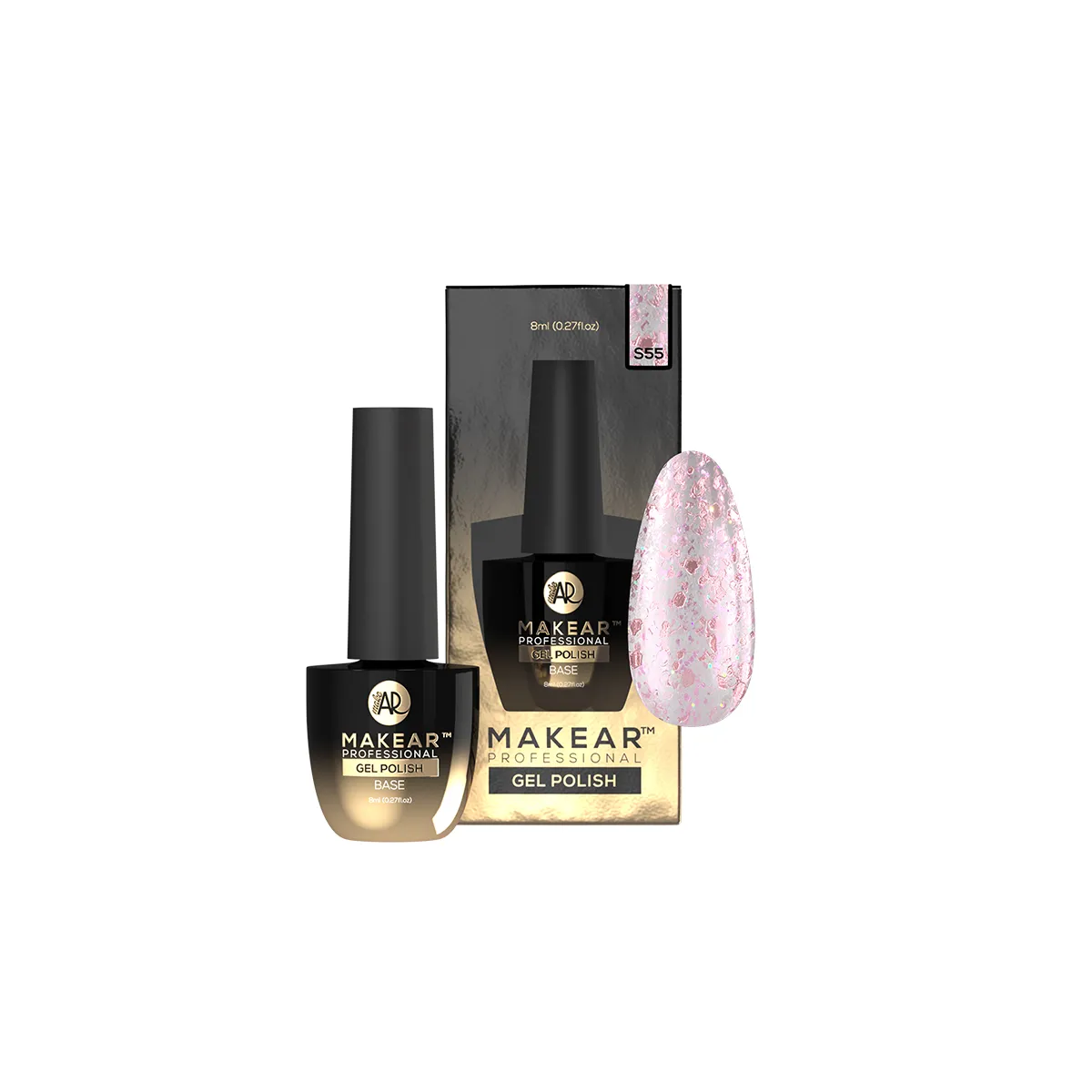 Gel Polish Premium Glitter - S55 Stellar - Pink Aurora