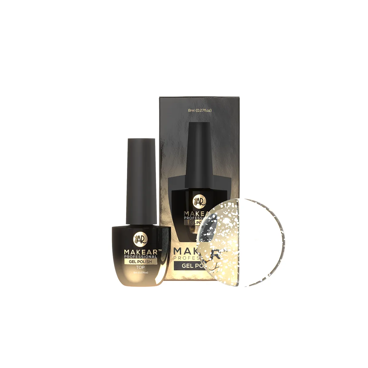 Gel Polish Top No Wipe White Dots 8ml