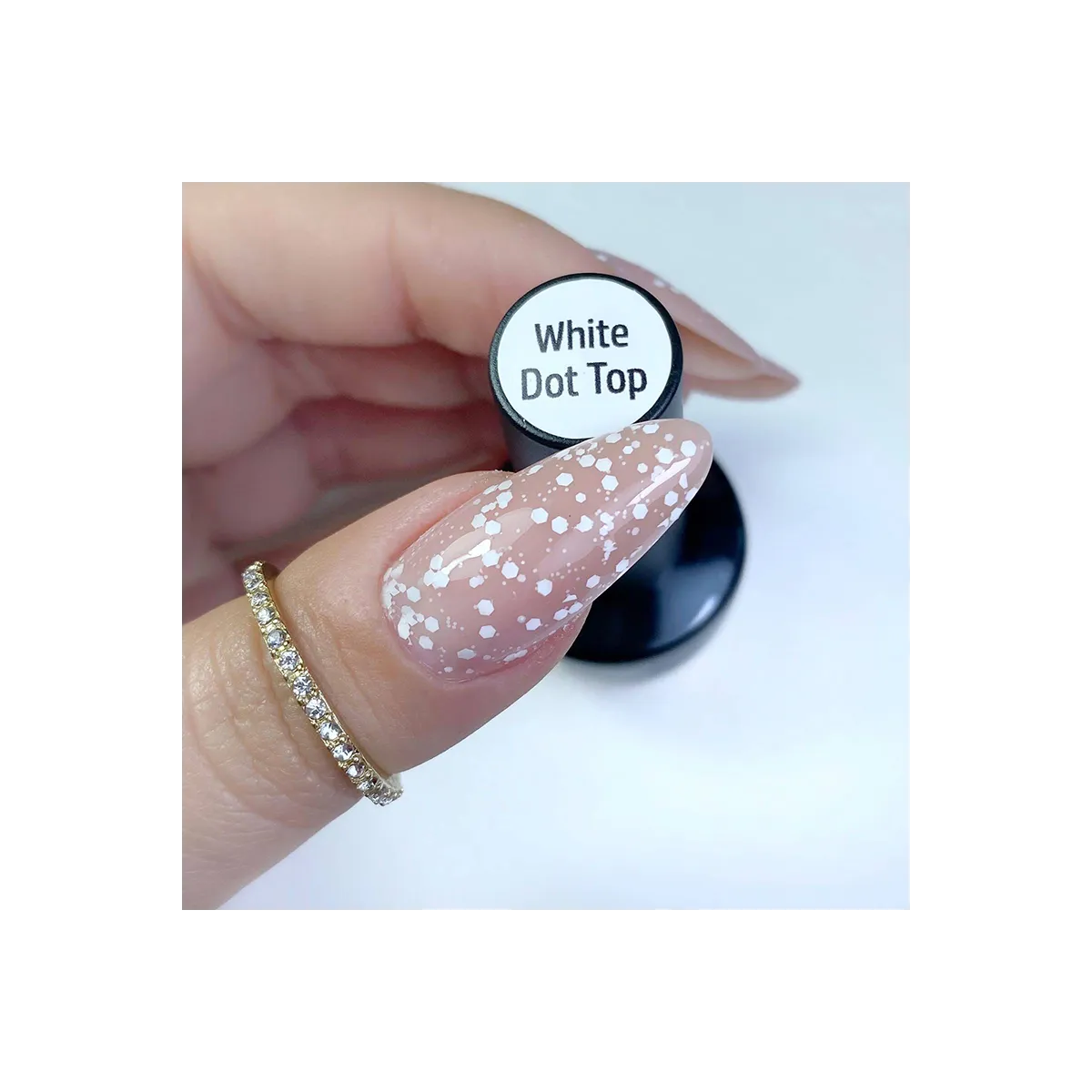 Gel Polish Top No Wipe White Dots 8ml