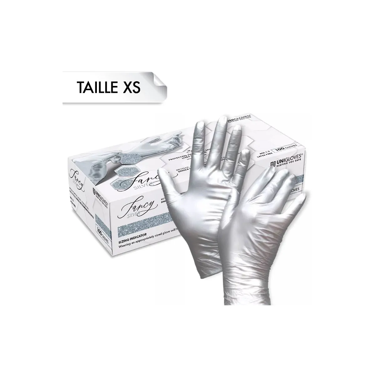 Gants Nitrile FANCY Silver XS
