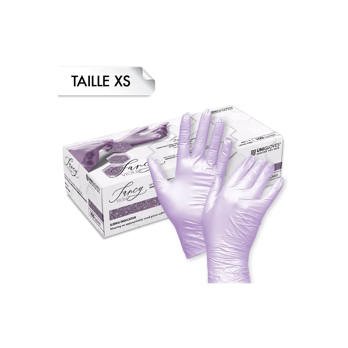 Gants Nitrile FANCY Violet XS