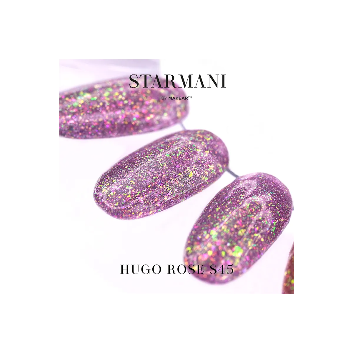 Gel Polish Premium Glitter S45 Hugo Rose