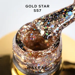 Gel Polish Premium Glitter S57 Stellar Gold Star Gel Polish Premium Glitter S57 Stellar Gold Star