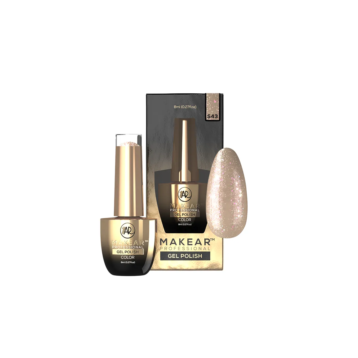 Gel Polish Premium Glitter S43 Goldberry