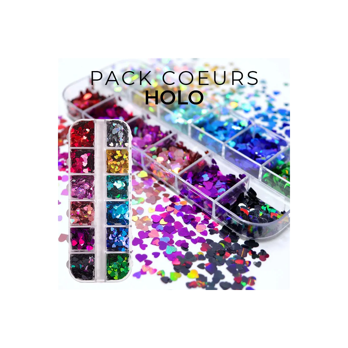 Pack Coeurs Holo 12 Couleurs