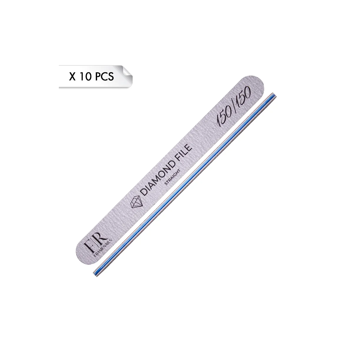 Diamond File Straight Zebra 150/150 (x10pcs)