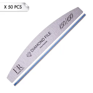 Diamond File Half Moon Zebra 150/150 (x50pcs) Diamond File Half Moon Zebra 150/150 (x50pcs)