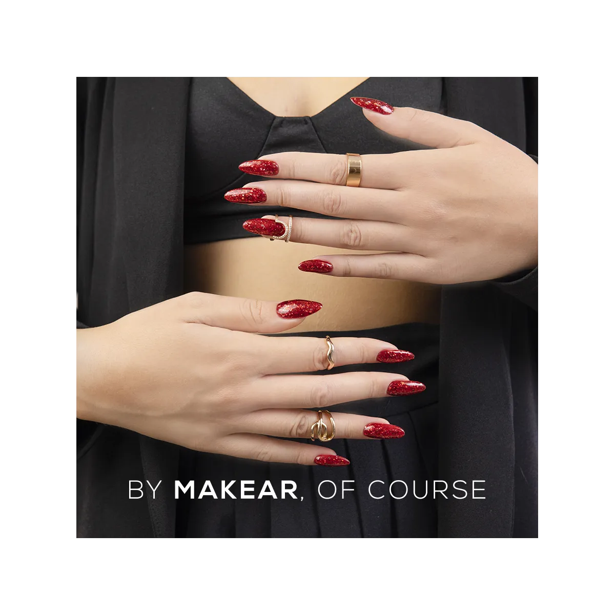 Gel Polish Premium Glitter S62 Red Star Makear