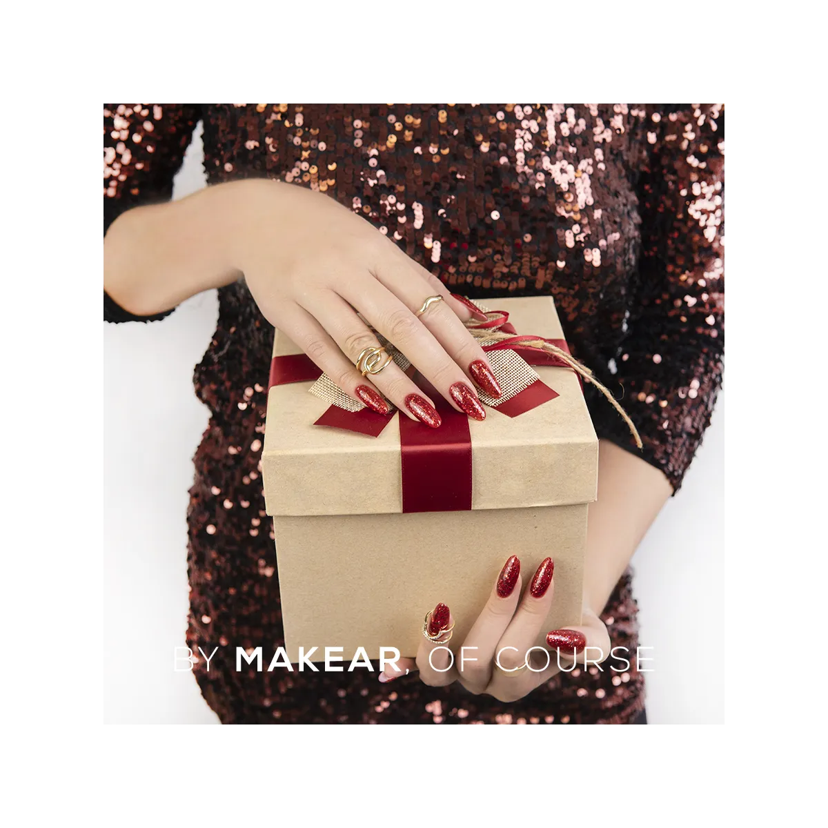 Gel Polish Premium Glitter S62 Red Star Makear