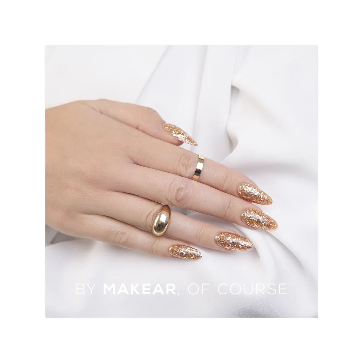 Gel Polish Premium Glitter S63 Gold Star Makear