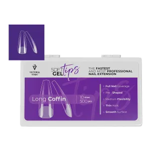 Capsules américaines Long Coffin SOFT GEL TIPS Boîte 500pcs 