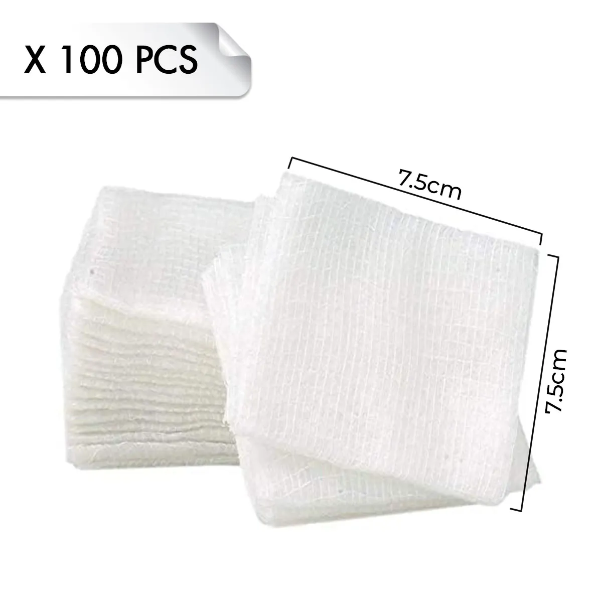 Compresses non-tissées non-stériles 100pcs - 7.5cm