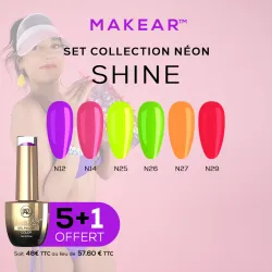 Set Gel Polish Neon Shine (5+1) Makear