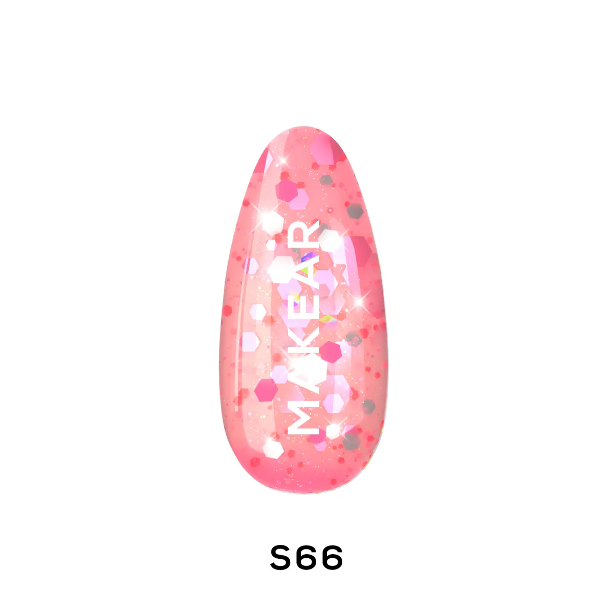 Gel Polish Premium Glitter Stars S66 Makear