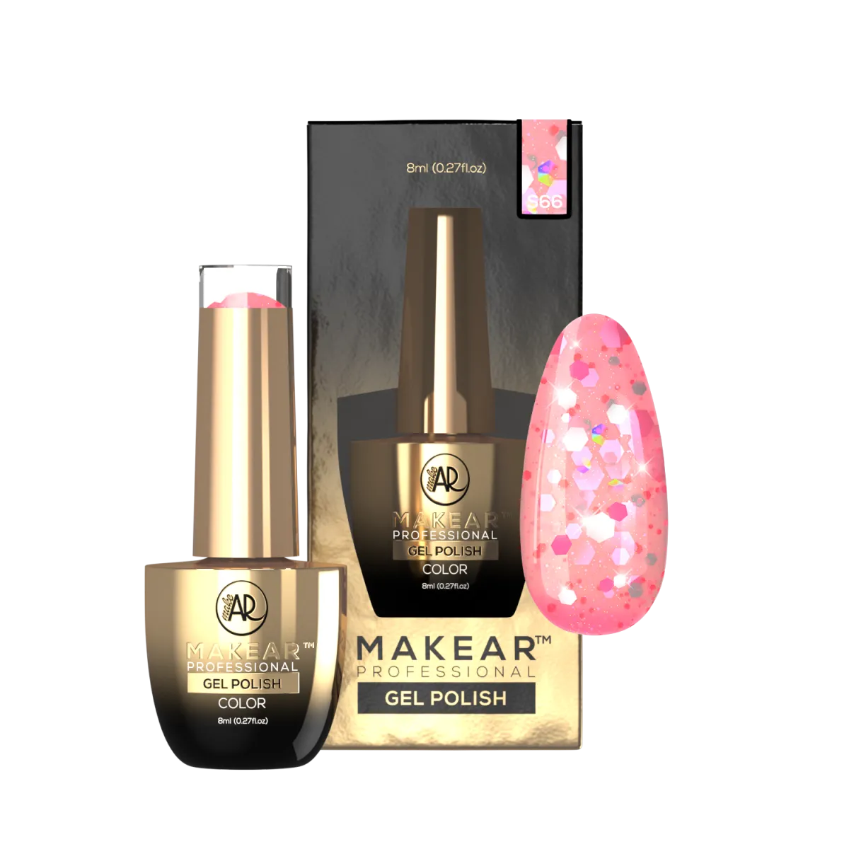 Gel Polish Premium Glitter Stars S66 Makear