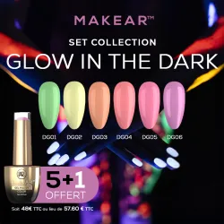Set Gel Polish Glow in the Dark (5+1) Makear