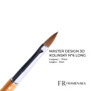 Pinceau Framenails Master Design 3D Kolinsky N°6 Long