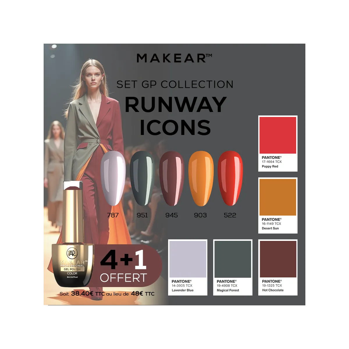 Set Gel Polish Runway Icons (4+1) Makear