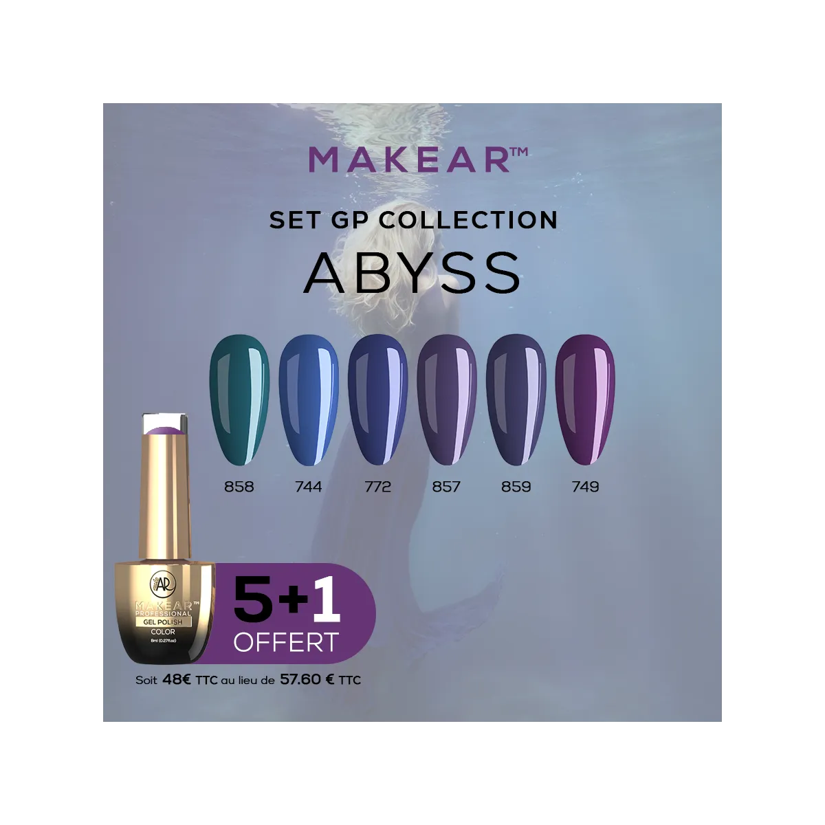 Set Gel Polish Regular Abyss (4+2) Makear